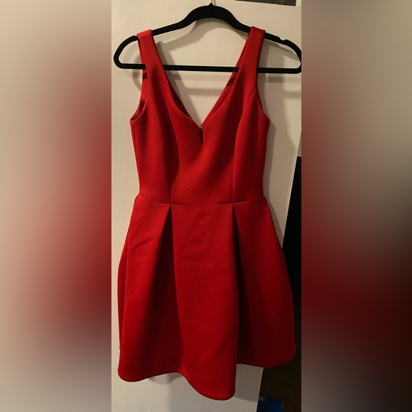 Ali Ra Red V-Neck Mini Dress - Picture 1 of 3